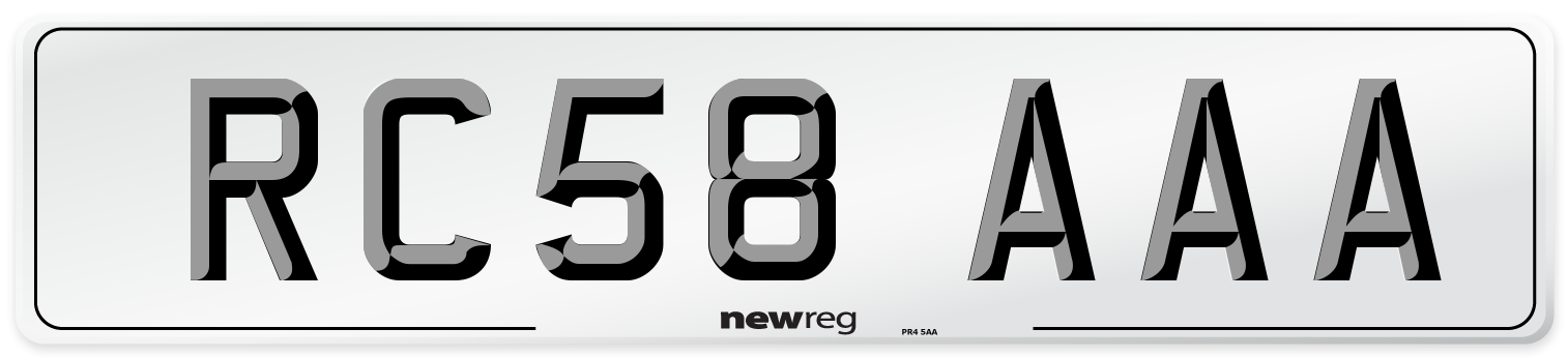 RC58 AAA Number Plate from New Reg